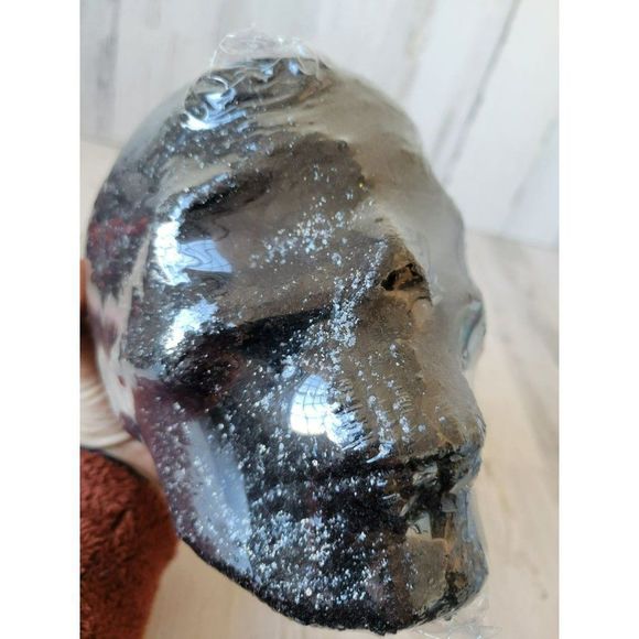 Glitter black skull Halloween shabby chic home decor new skeleton prop - Picture 5 of 6